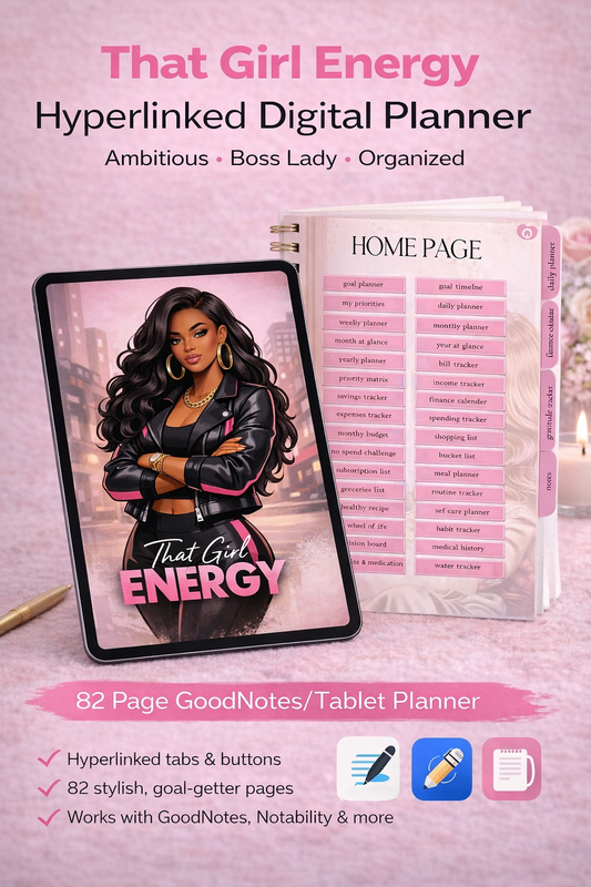 That Girl Energy – Hyperlinked Digital Planner (82 Pages)